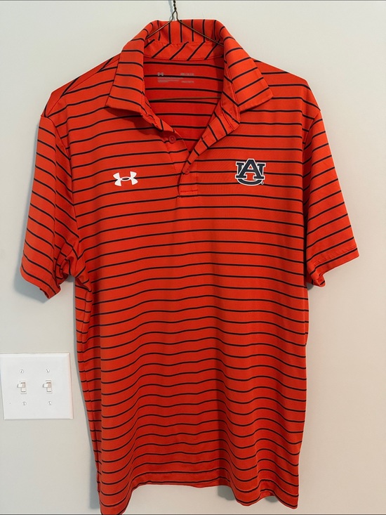 Under Armour Other - Under Armour Orange and Black Auburn Striped Polo